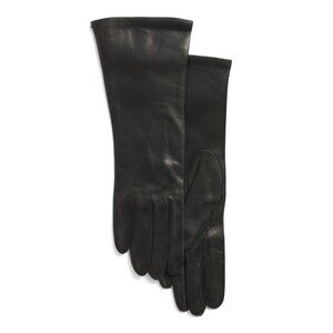PORTOLANO Black Made In Italy Leather Blend Gloves
